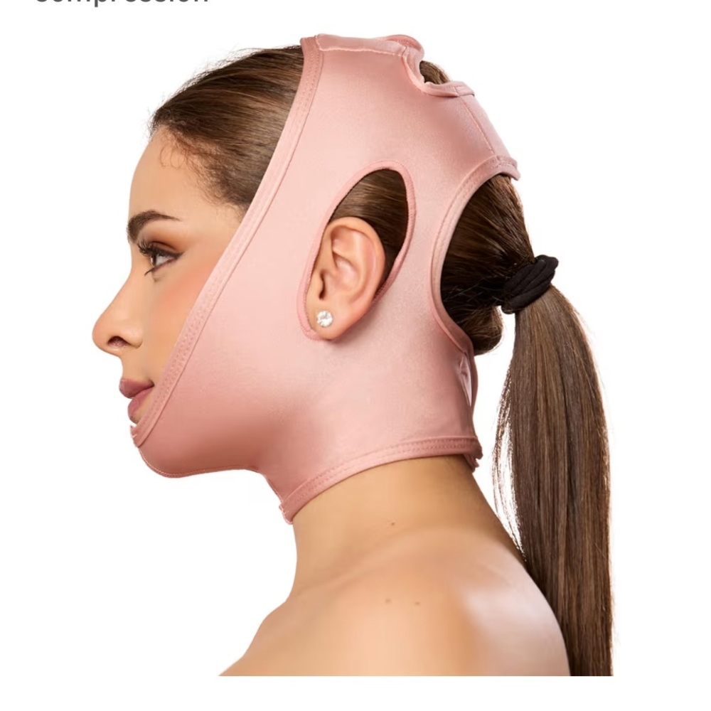 Post-Procedure Chin & Jawline Compression Wrap - Blush Pink